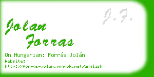 jolan forras business card